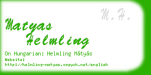 matyas helmling business card